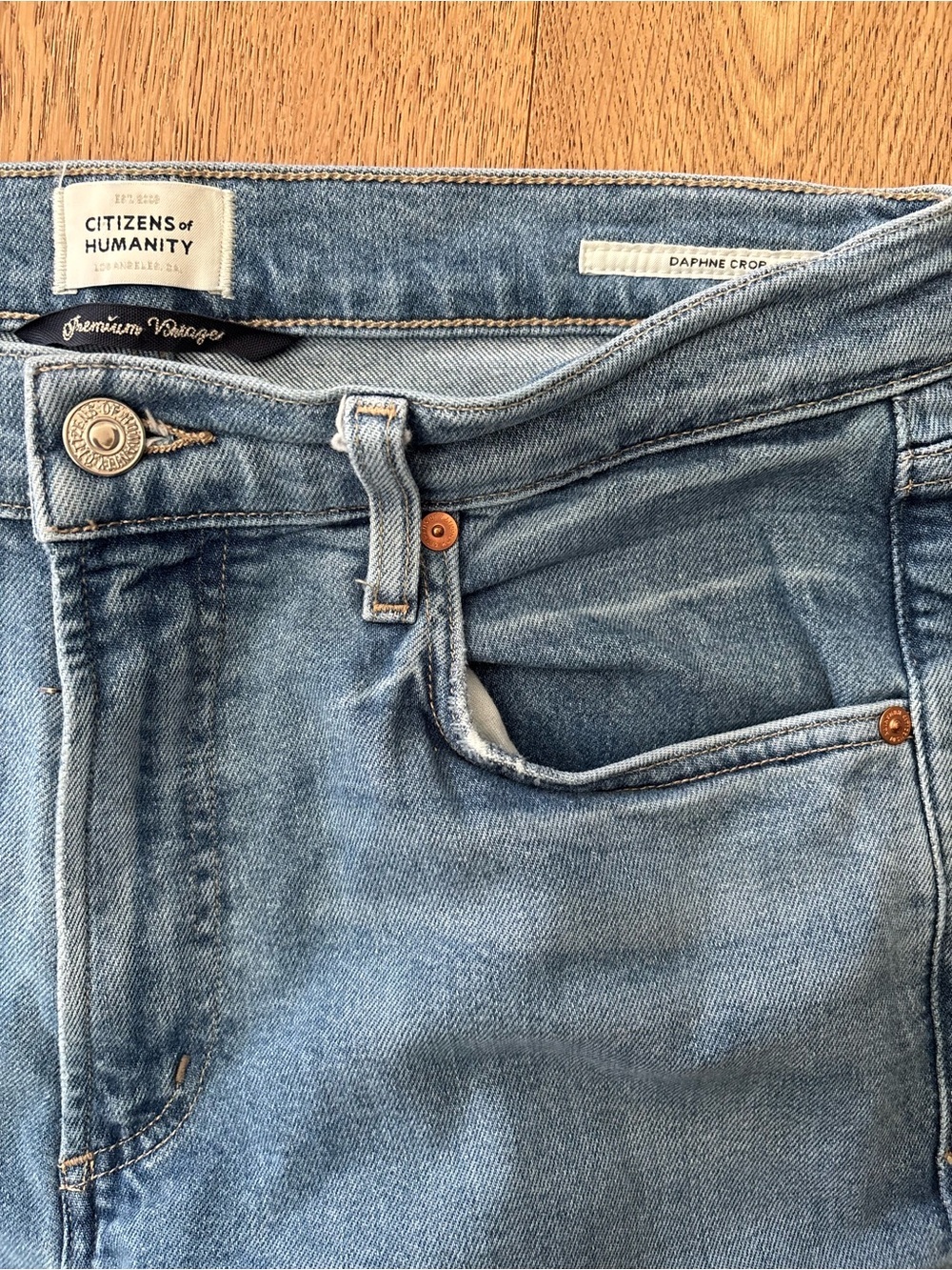 Citizens of Humanity Daphne Crop Jean Womens 29 Raw Hem Blue Stretch high rise - Picture 8 of 9